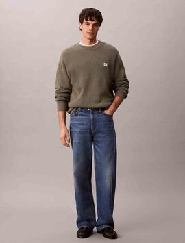 JERSEY EN PUNTO GOFRADO DE ALGODÓN RELAXED FIT DUS