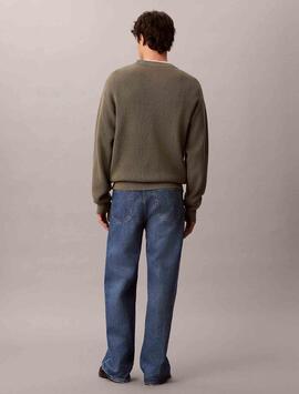 JERSEY EN PUNTO GOFRADO DE ALGODÓN RELAXED FIT DUS