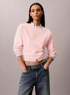 SUDADERA BABY TERRY SEASON CON MONOGRAMA MANGANO CALCITE