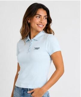 POLO SLIM RIB SCRIPT KINGLY BLUE