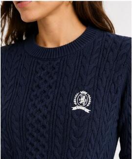 JERSEY PUNTO TRENZADO TIPPING DARK NIGHT NAVY