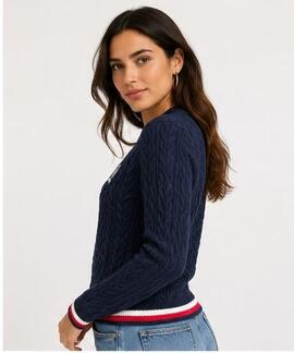 JERSEY PUNTO TRENZADO TIPPING DARK NIGHT NAVY